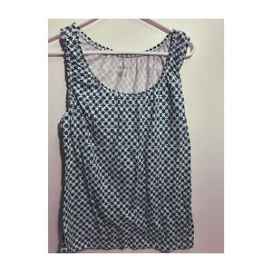 Blue & White Patterned Tank Top